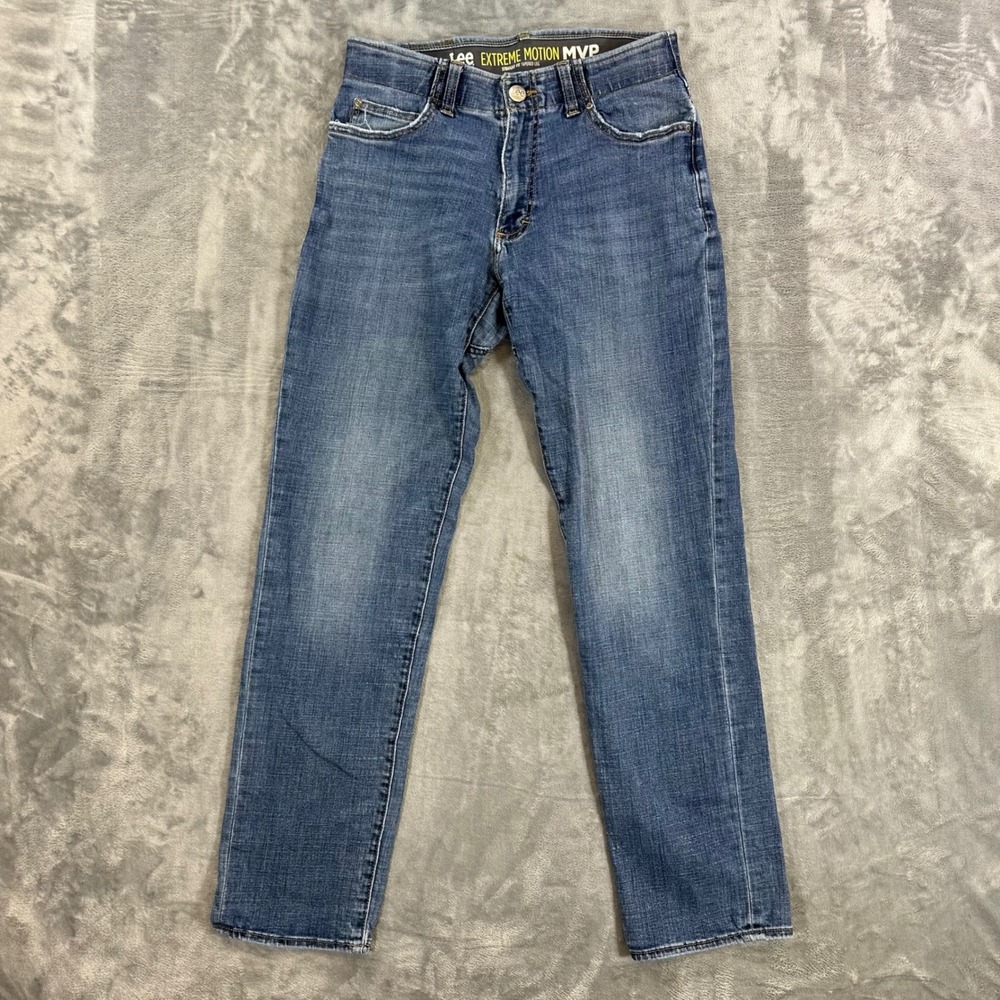 Lee Extreme Motion MVP Straight Fit Tapered Jeans Men's Size 31x34 Blue